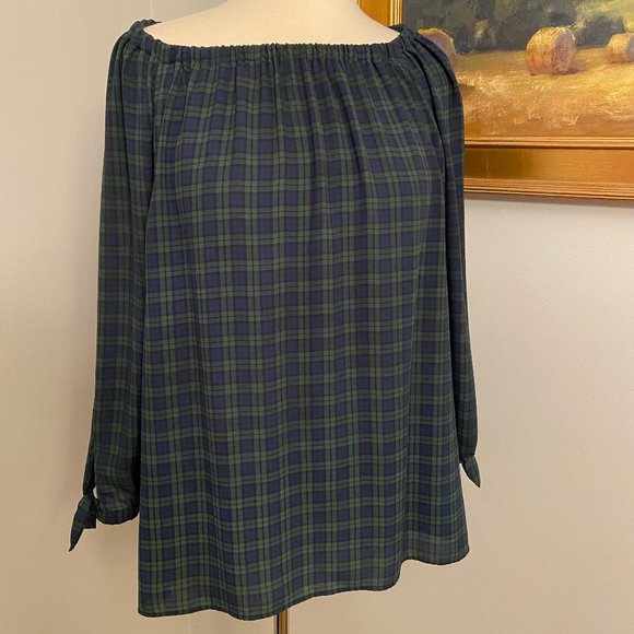 Talbots Women's L Tartan Plaid Top - Picture 1 of 4